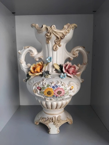Vaso ceramica capodimonte - vaso,